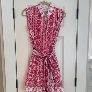 Pink and White Sleeveless Dress